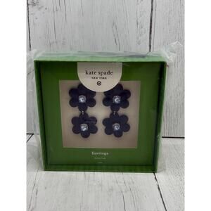 Kate Spade New York X Target Blue Flower Floral Linear Dangle Stud Earrings 2.5"